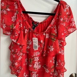 Tiered crop top, floral.